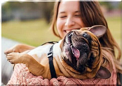 Four-legged friend has recovered from his illness and likes to be hugged